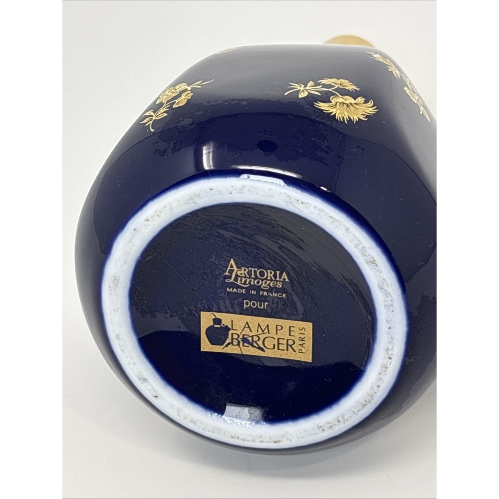 Artoria Limoges Cobalt Blue/Gold Porcelain Fragrance Lamp France, Paris Vintage! - Picture 6 of 9